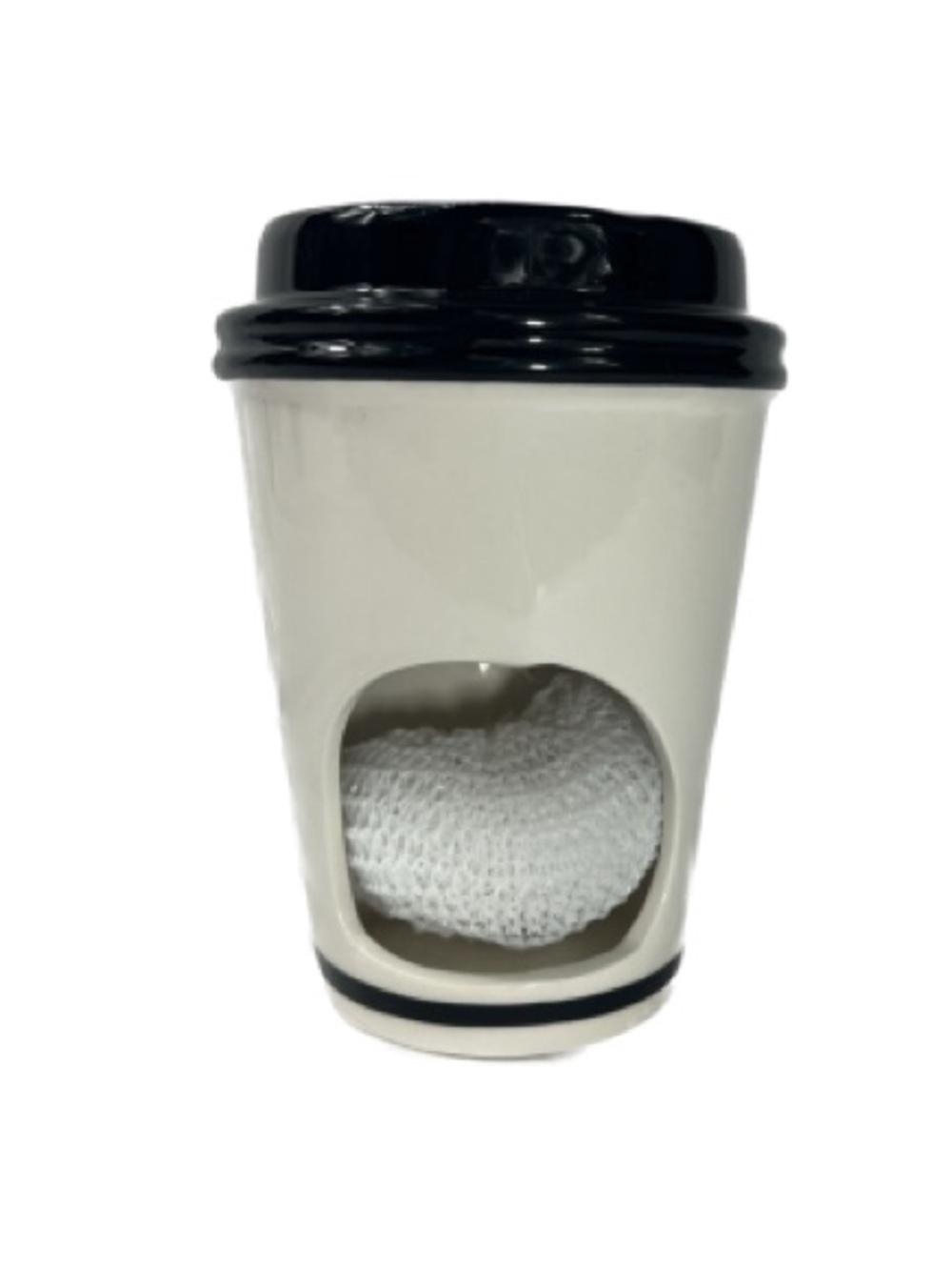 NEW - Ceramic Coffee Cup Sponge Scrub Holder